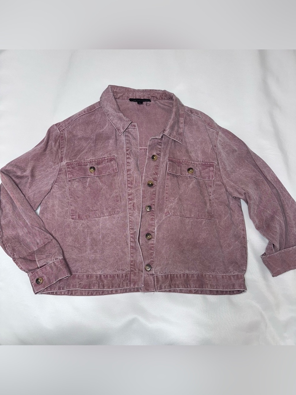 Jane + Delancey Button-Front lightweight Jacket for layering ladies large purple